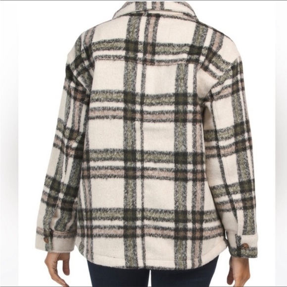 Avec Les Filles Plaid Shacket Button Down Shirt Jacket - Picture 2 of 7